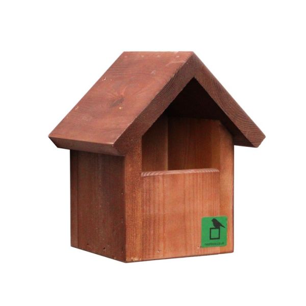 Open Fronted Apex Bird Box - European Softwood - L16.5 x W20 x H23.5 cm