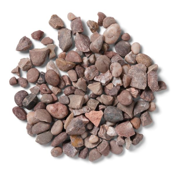 Dusky Pink Bulk Bag 850 kg Chippings - 12-20 mm Sharp Pinkish Stone - L10 x W10 x H8 cm