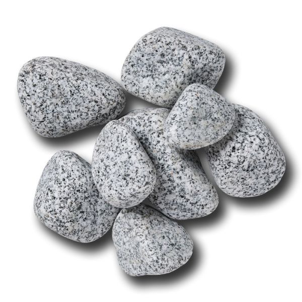 Speckled Bulk Bag 850 kg - 40-100 mm Silver/Grey Round & Oval Premium Cobbles - L10 x W10 x H8 cm