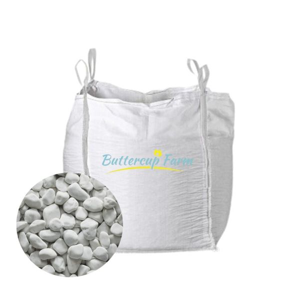10-20mm White Dover Cobbles - Premium Aggregate Bulk Bag - 850 kilos