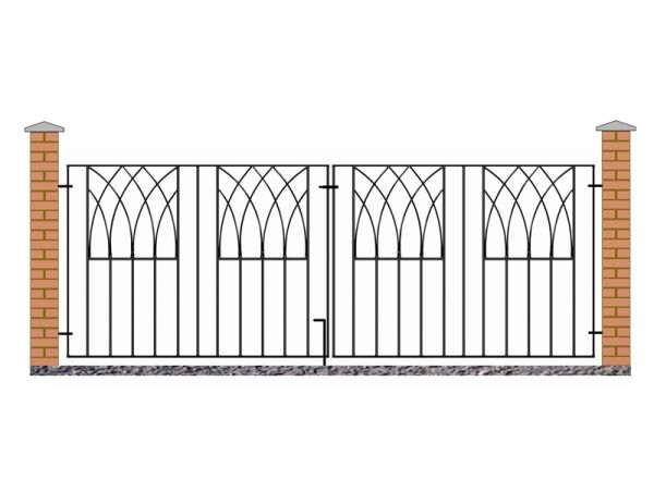 Abbey Modern Double Driveway Gate - Solid Steel - Fits Gap of 2413 mm x 812 mm High - Electro Galvanised/Black Powder Coated