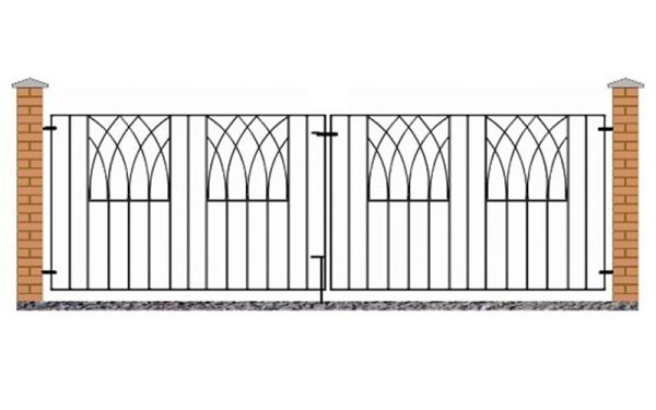 Abbey Modern Double Driveway Gate - Solid Steel - Fits Gap of 2755 mm x 812 mm High - Electro Galvanised/Black Powder Coated