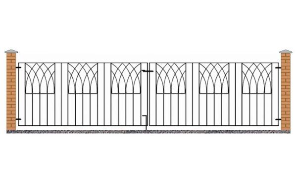 Abbey Modern Double Driveway Gate - Solid Steel - Fits Gap of 3530 mm x 812 mm High - Electro Galvanised/Black Powder Coated