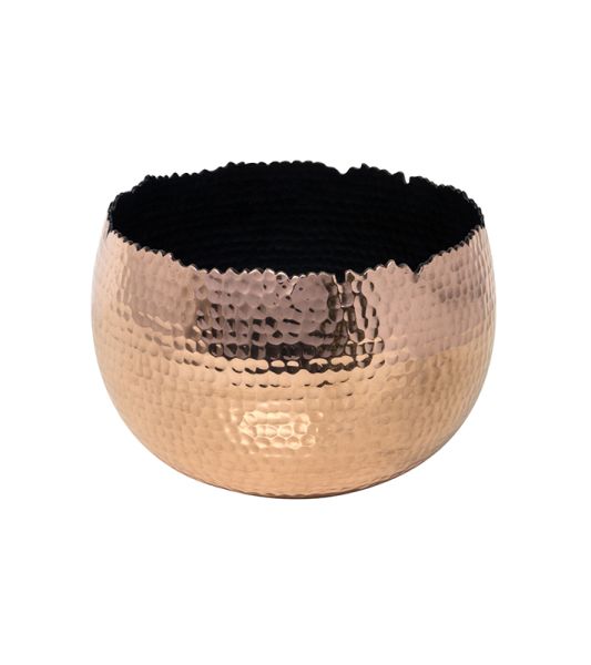 Hammered Bowl - Iron - L30 x W30 x H21 cm - Copper/Black