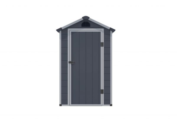 4 x 3 Airevale Plastic Apex Shed - L104 x W134 x H204 cm - Dark Grey