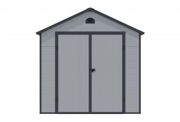 8 x 6 Airevale Plastic Apex Shed - Light Grey - L192 x W242 x H239 cm