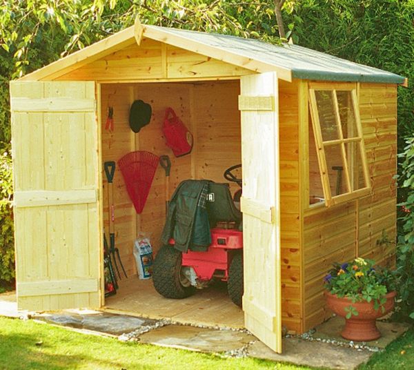7 x 7 Feet Alderney Double Doors Tongue and Groove Garden Shed Workshop