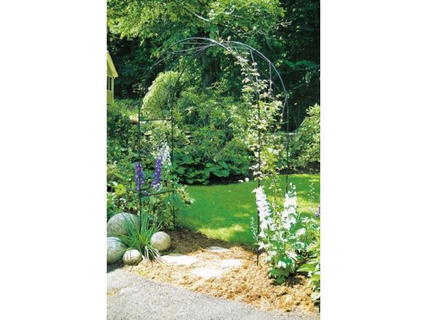 Oregon Arch Hardstanding Garden Archway - Solid Steel - L53 x W152 x H239 cm - Black