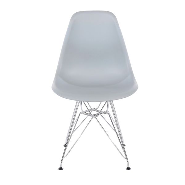 Pair of Chairs Aspen Grey Plastic Chair with Chrome Legs