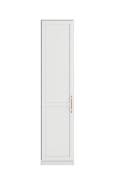 Austen 1 Door Wardrobe - Engineered Wood/Metal - L58 x W50 x H220 cm - White/Gold