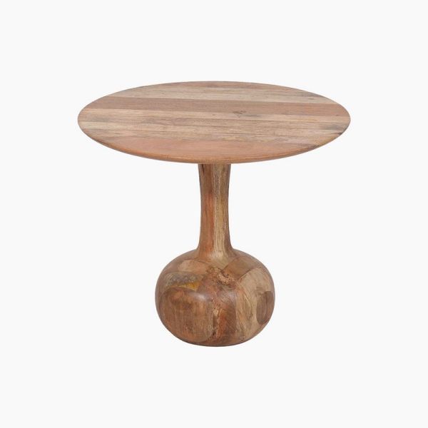 Silvia Curved Coffee Table - Mango Wood - L70 x W70 x H60 cm - Natural
