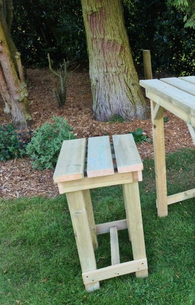 Bar Stool - Pressure Treated Timber Garden Seat - L49 x W49 x H77 cm - Minimal Assembly Required