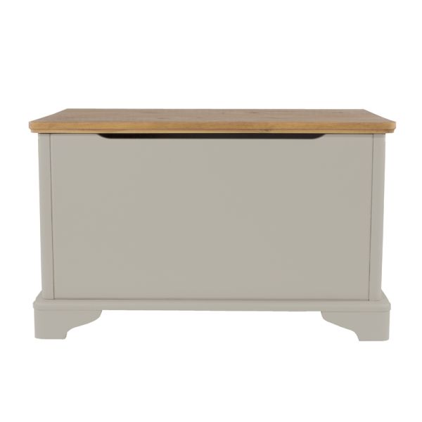 Highland Home BB Assembled Oak Veneer & Grey Painted Storage Trunk