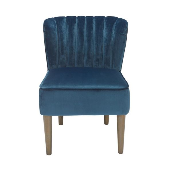 Bella Single Chair - Crushed Velvet - L68 x W60 x H79.5 cm - Midnight Blue