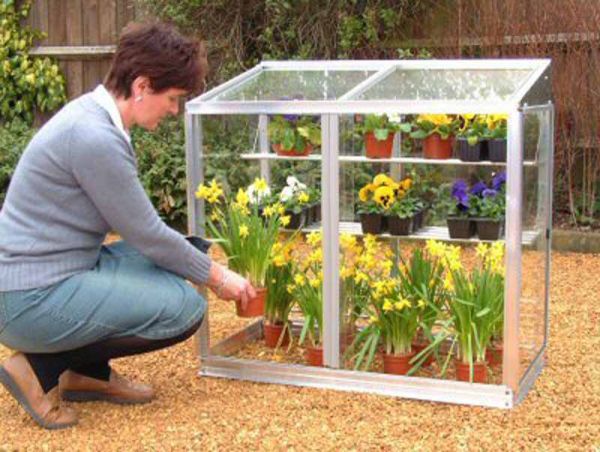 Optional Glass Back for Harlow 3 Feet 4 Inches Lean to Mini Greenhouse - Chestnut Brown