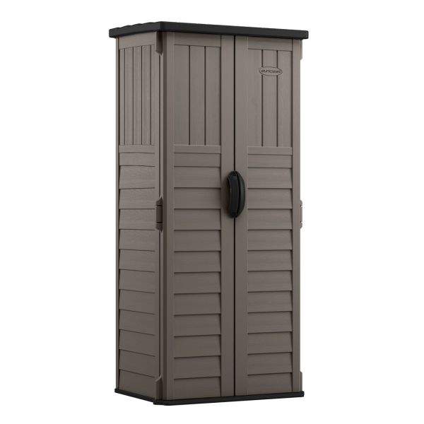 Mannington Storage Cabinet - Resin - L65 x W83 x H183 cm - Stone Grey