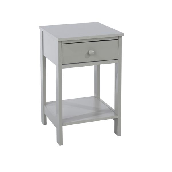 Shaker, 1 Drawer Petite Bedside Cabinet - MDF - 30 x 30 x 49 cm - Grey