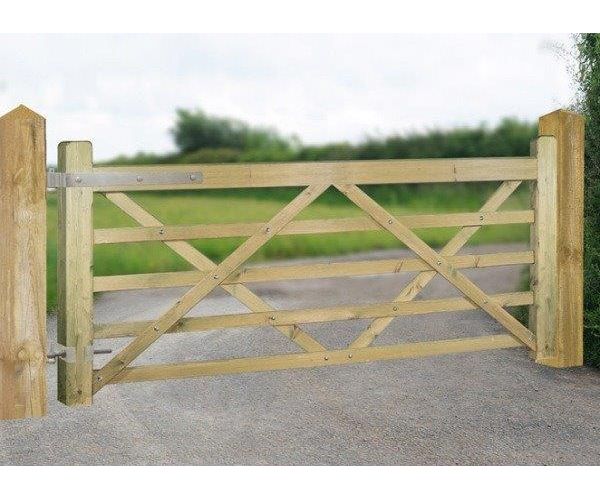 Evington Farm/Field Style 5 Bar Gate - Pressure Treated Scandinavian Redwood - W900 x H1200 mm