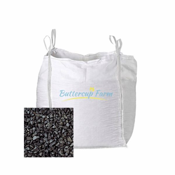 14mm - Charcoal Black Stone Chippings - Premium Aggregate Bulk Bag - 850 Kilos