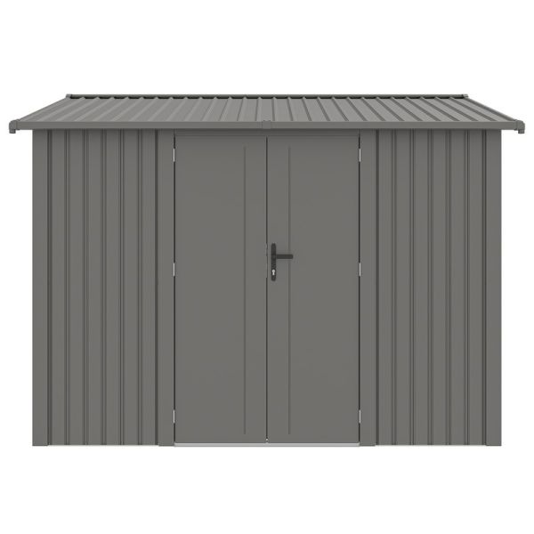 10 x 10 Feet Brentvale Premium Apex Shed - Metal/Steel - L304 x W296 x H228 cm - Metallic Grey Finish