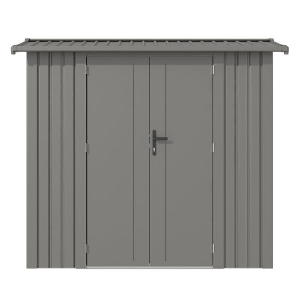 8 x 4 Feet Brentvale Premium Apex Shed - Metal/Steel - L113 x W232 x H204 cm - Metallic Grey Finish