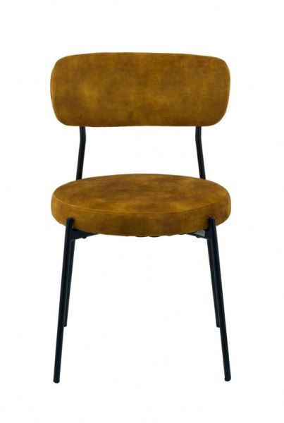 Stackable Glenn Dining Chairs (Pack of 2) - Velvet - L52 x W52 x H78 cm - Mustard