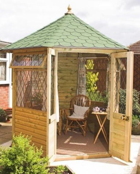 Georgian Medium Summerhouse  - Pressure Treated Timber - L240 x W240 x H295 cm