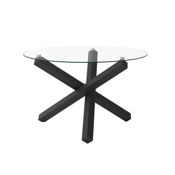 Capri Dining Table - Glass/Metal - L120 x W75 x H120 cm - Clear - Flat Packed