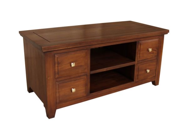 New York Straight TV Unit - Mahogany Wood - L50 x W113 x H55 cm