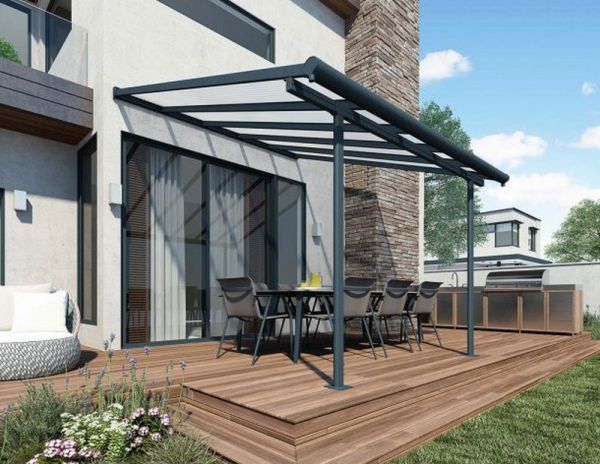 Patio Cover Sierra 3X3.05 Clear - Polycarbonate - L314 x W299 x H305 - Grey