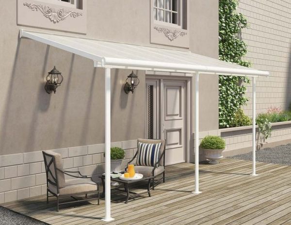 Patio Cover Sierra 2.3 x 4.6 Clear - Polycarbonate - L447.5 x W224 x H300 cm - White