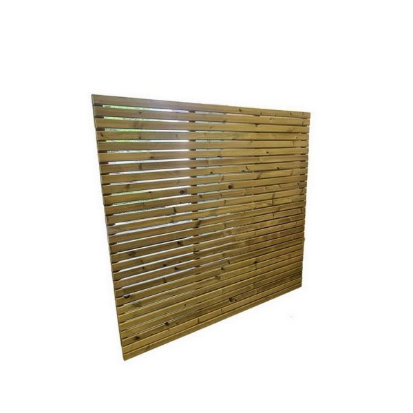 Multi Pack of 2 - Contemporary Fence Panels - Pressure Treated Redwood - L5 x W180 x H90 cm - Fully Assembled