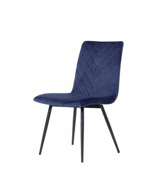 Retro Dining Chair - Velvet - L54.5 x W44 x H89 cm - Blue