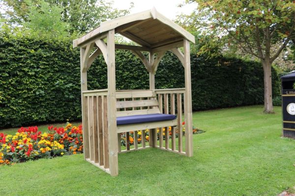 Anastasia 2 Seat Garden Arbour, Wooden Garden Bench Seat with Trellis - L90 x W135 x H190 cm - Minimal Assembly Required