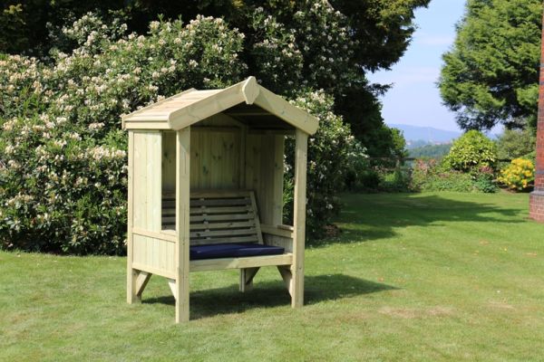 Cottage Arbour - Seats 2, Wooden Garden Bench - L90 x W135 x H190 cm - Minimal Assembly Required