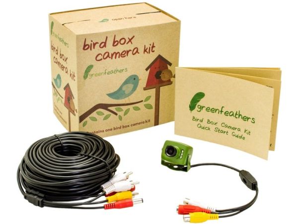 Green Feathers Bird Box Camera with Night Vision & 20m Cable