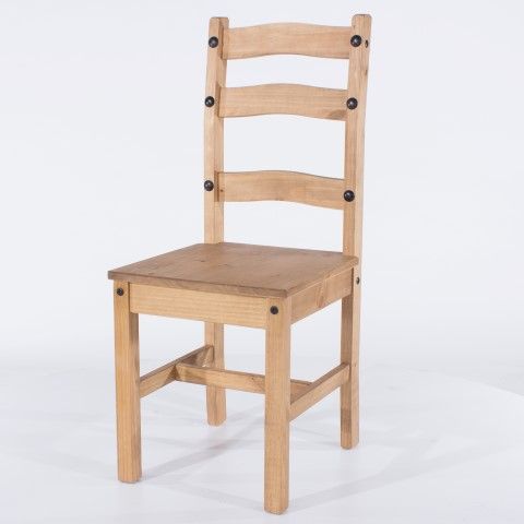 Pair of Chairs Mexican Corona Waxed Solid Pine Chairs