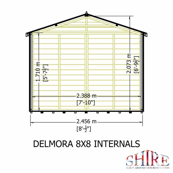 Delmora 8 x 8 Shiplap Summerhouse - Wood - L272.7 x W261.3 x H217.4 cm