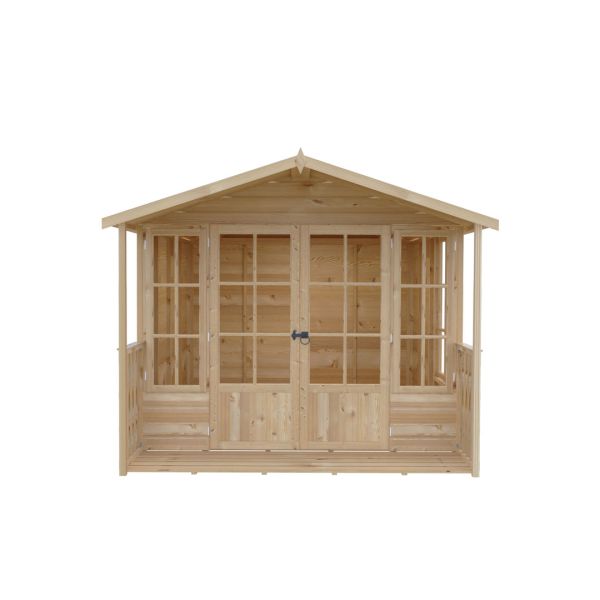 Delmora 8 x 10 Shiplap Summerhouse with Veranda - Wood - L2992 x W2456 x H2174 mm