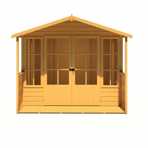 Delmora 8 x 10 Shiplap Summerhouse with Veranda - Wood - L2456 x W2992 x H2174 mm