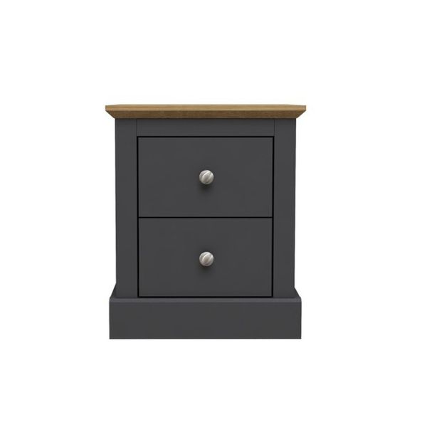 Devon Bedside Cabinet - Particle Board - L39.5 x W45.9 x H55.2 cm - Charcoal