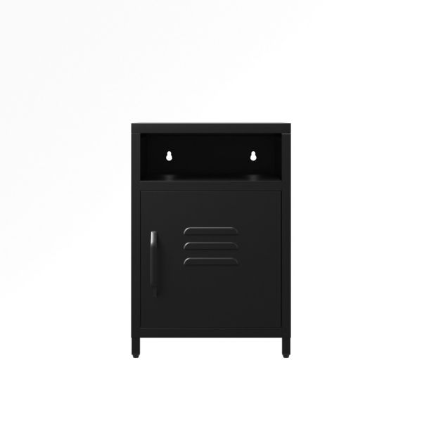Dillon Bedside Cabinet - Steel - L35 x W35 x H51.5 cm - Black - Flat Packed