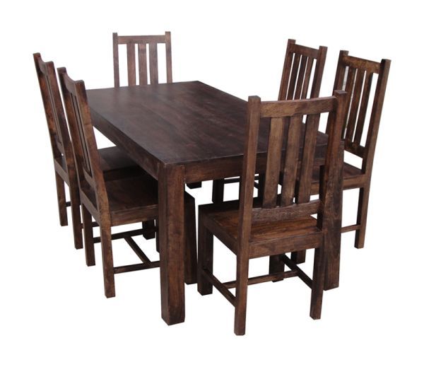 Dakota Dining Table - Mango Wood - L90 x W175 x H76 cm - Dark Finish - Assembly Required