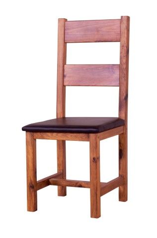 Pair of Chairs Denver Chairs with Brown Faux Leather Seat Pad