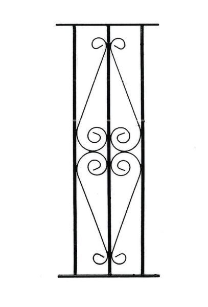 Ascot Decking Fence Panels (Pack of 2) - Solid Steel - FIts Gap of 280 mm x 770 mm High - Electro Galvanised/Black Powder Coated