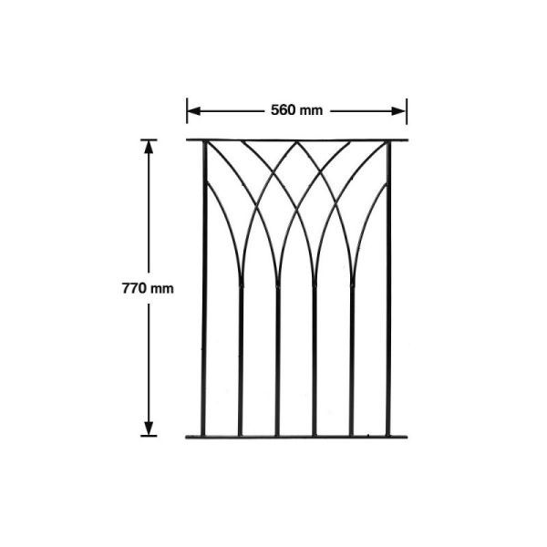 Java Decking Fence Panels - Solid Steel - FIts Gap of 560 mm x 770 mm High - Electro Galvanised/Black Powder Coated