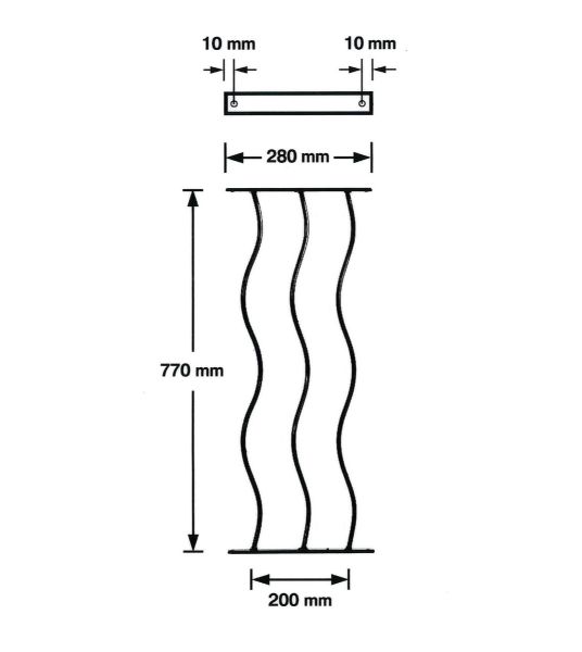Coast Decking Fence Panels (Pack of 2) - Solid Steel - FIts Gap of 280 mm x 770 mm High - Electro Galvanised/Black Powder Coated