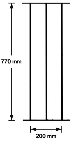 Garda Decking Fence Panels (Pack of 2) - Solid Steel - FIts Gap of 280 mm x 770 mm High - Electro Galvanised/Black Powder Coated