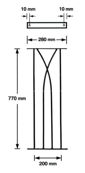 Metro Decking Fence Panels (Pack of 2) - Solid Steel - FIts Gap of 280 mm x 770 mm High - Electro Galvanised/Black Powder Coated