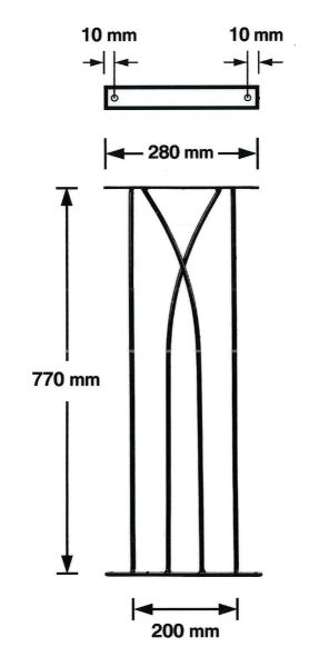 Plaza Decking Fence Panels (Pack of 2) - Solid Steel - FIts Gap of 280 mm x 770 mm High - Electro Galvanised/Black Powder Coated